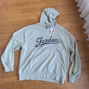 Jordan Sage Green Script Pullover Hoodie